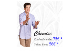 Chemise Confort Blanche avec broderie PRC poignet